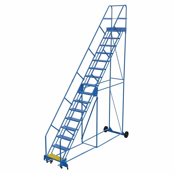 Vestil 196 H Steel Warehouse Ladder, 50 deg Grip, 16 Step, 14", 16 Steps LAD-16-14-G-EZ